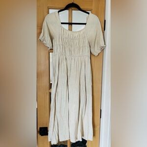 Hayden Los Angeles Cream Rayon-Linen dress- Size S